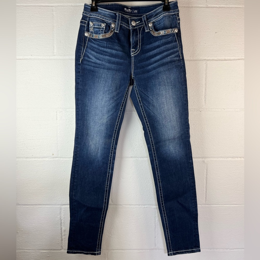 Miss Me Embellished Mid-rise Skinny Jeans, 27